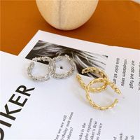Cutout Chain Link Chain C-shaped Circle Earrings Wholesale Fashion Jewelry main image 1