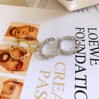 Cutout Chain Link Chain C-shaped Circle Earrings Wholesale Fashion Jewelry main image 4