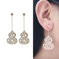 Earrings Large Gourd Long Silver Needle Earrings Lace Hollow Earrings Zircon Long Earrings Wholesales  Fashion main image 5