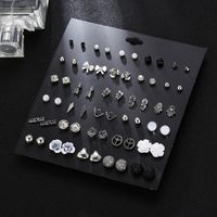 30 Pairs Of Silver-plated Owl Pearl Earrings Set Wholesale Fashion Jewelry main image 3