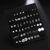 30 Pairs Of Silver-plated Owl Pearl Earrings Set Wholesale Fashion Jewelry main image 4