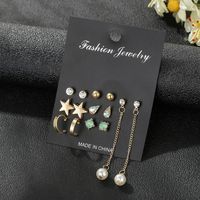 Wholesale Fashion Jewelry Earrings 7 Pairs Set Korean Star Earrings For Women Jewelry main image 2