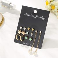 Wholesale Fashion Jewelry Earrings 7 Pairs Set Korean Star Earrings For Women Jewelry main image 4