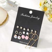 New Crystal Earrings 7 To South Korea Gas Allergy Simple Earrings Set Wholesale Fashion Jewelry main image 3