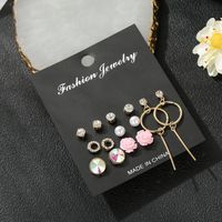 New Crystal Earrings 7 To South Korea Gas Allergy Simple Earrings Set Wholesale Fashion Jewelry main image 5