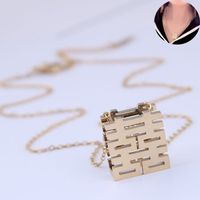 High Quality: European And American Fashion Exquisite Titanium Steel Rose Gold Sweet Ol Temperament Hi Word Female Personality Necklace sku image 2