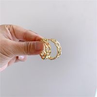 Cutout Chain Link Chain C-shaped Circle Earrings Wholesale Fashion Jewelry sku image 1