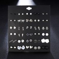 30 Pairs Of Silver-plated Owl Pearl Earrings Set Wholesale Fashion Jewelry sku image 1