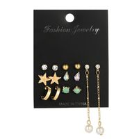Wholesale Fashion Jewelry Earrings 7 Pairs Set Korean Star Earrings For Women Jewelry sku image 1