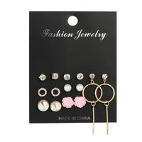 New Crystal Earrings 7 To South Korea Gas Allergy Simple Earrings Set Wholesale Fashion Jewelry sku image 1