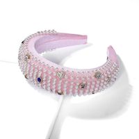 Sponge Band Diamond Pearl Hair Hoop Luxury Hair Accessories Hand-sewn Jewelry main image 4