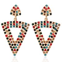 عبر الحدود الأوروبية والأمريكية أزياء أحجار الراين أقراط مثلث الاقراط Rhinestone Earrings F4020 main image 2
