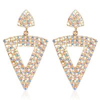 عبر الحدود الأوروبية والأمريكية أزياء أحجار الراين أقراط مثلث الاقراط Rhinestone Earrings F4020 main image 3