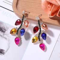 Alloy Diamond Earrings Creative Colorful Dress Accessories Candy Color Rhinestone Earrings main image 5