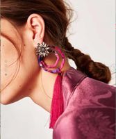 New 4 Color Women's Long Personalized Tassel Earrings main image 1