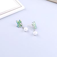Sterling Silver Earrings Korean Crystal Diamond Butterfly Earrings New Pearl Earrings main image 6