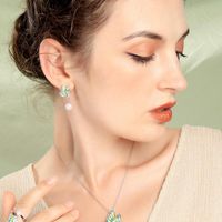 Sterling Silver Earrings Korean Crystal Diamond Butterfly Earrings New Pearl Earrings main image 5