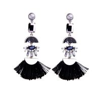 Aretes Para Mujer Sencillos Con Borla En Blanco Y Negro Para Mujer Al Por Mayor De Moda main image 1