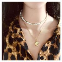 White Rice Pearl Conch Short Clavicle Neck Chain Boho Handmade Necklace Women main image 1
