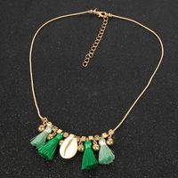 Women's Fluffy Tassel Shell Pendant Necklace main image 3