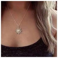 Simple Sun Flower Pendant Fashion Popular Necklace Women main image 2