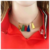 Ornement Style Bohème Personnalité De Mode Mixte Couleur En Peluche Gland Collier Pour Les Femmes 12900 main image 2