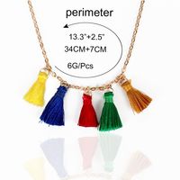 Bohemian Personality Fashion Mixed Color Plush Tassel Necklace Women main image 3