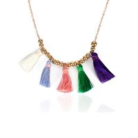 Ornement Style Bohème Personnalité De Mode Mixte Couleur En Peluche Gland Collier Pour Les Femmes 12900 main image 6