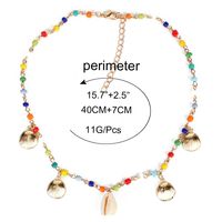 Simple Personality Star Colored Rice Beads Moon Pendant Necklace Women main image 3