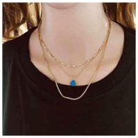 Fashion Simple Metal Color Layer Love Chain Necklace Women Wholesales Fashion main image 1