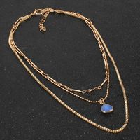 Fashion Simple Metal Color Layer Love Chain Necklace Women Wholesales Fashion main image 3