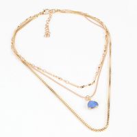 Fashion Simple Metal Color Layer Love Chain Necklace Women Wholesales Fashion main image 4