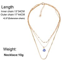 Fashion Simple Metal Color Layer Love Chain Necklace Women Wholesales Fashion main image 6