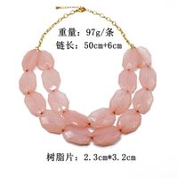 Double Pink Resin Necklace Short  Wholesales Fashion main image 1