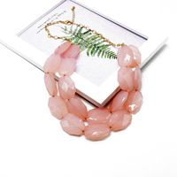Double Pink Resin Necklace Short  Wholesales Fashion main image 3