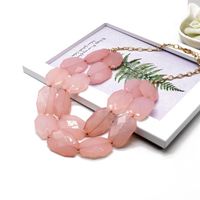 Double Pink Resin Necklace Short  Wholesales Fashion main image 4