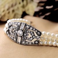Explosion Jewelry Wholesale Alloy Diamond Wild Pearl Ladies Bracelet main image 6