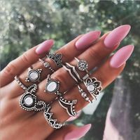 Fashion Metal Retro Simple Multi-piece Combination  Ring main image 3