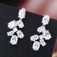 Boucles D&#39;oreilles Cuivre Micro-incrusté Zircon Boucles D&#39;oreilles Simples Nhsc181197 main image 2