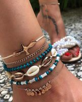 Nuevo Tobillera Con Flecos De Estilo Bohemio Para Vacaciones, Tobillera Con Flecos 4 Piezas Para Mujer main image 1