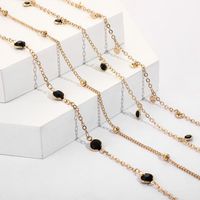 New Accessories About Black Diamond Gold Beads Tassel Anklet 4-piece Set Women main image 4