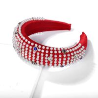 Europäischer Und Amerikanischer Heißer Schwamm Mit Diamant Perlen Stirnband Luxus Damen Wind Haarschmuck High-end-sinn Reine Hand Genähte Schmuck sku image 1