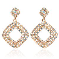 Geometric Diamond Earrings With Alloy Diamonds Exaggerated Diamond Earrings sku image 1