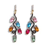 Alloy Diamond Earrings Creative Colorful Dress Accessories Candy Color Rhinestone Earrings sku image 2