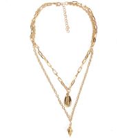 Vintage Golden Shell Conch Pendant Wild Double Necklace Women Wholesales Fashion sku image 1