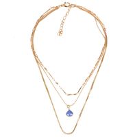 Fashion Simple Metal Color Layer Love Chain Necklace Women Wholesales Fashion sku image 1