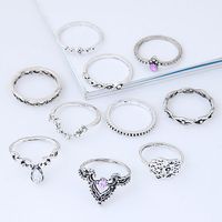 European And American Fashion Metal Spire Ten Sets Of Combination Ring sku image 1