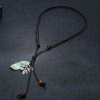 New Accessories Vintage Leaf Pendant Necklace Wild Sweater Chain Long Accessories main image 3