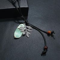 New Accessories Vintage Leaf Pendant Necklace Wild Sweater Chain Long Accessories main image 4