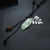 New Accessories Vintage Leaf Pendant Necklace Wild Sweater Chain Long Accessories main image 5